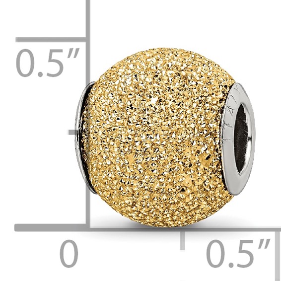 Sterling Silver Reflections Gold-plated Laser Cut Bead