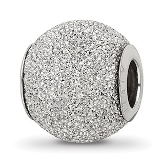 Sterling Silver Reflections Light Grey Laser Cut Bead