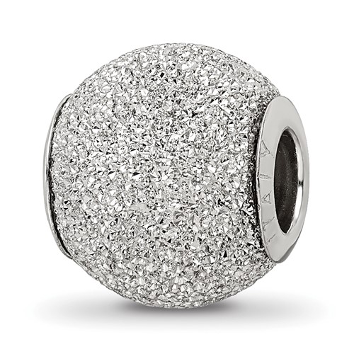 Sterling Silver Reflections Light Grey Laser Cut Bead