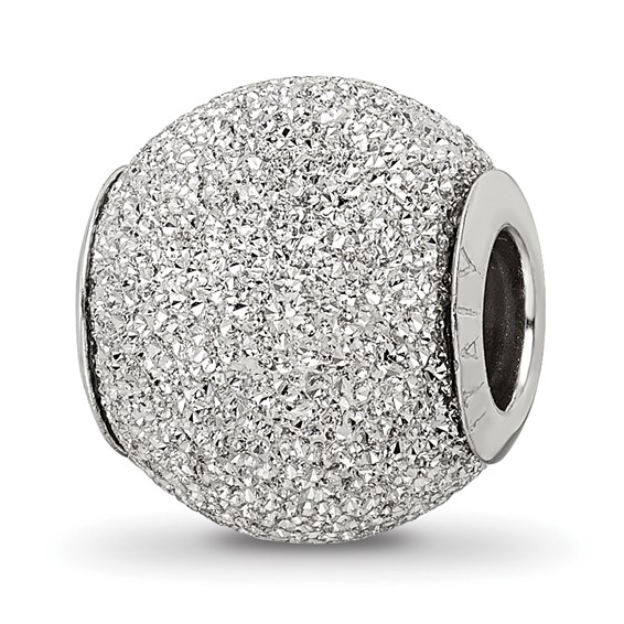 Sterling Silver Reflections Light Grey Laser Cut Bead