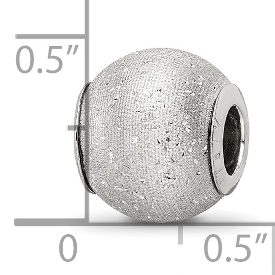 Sterling Silver Reflections Grey Laser Cut Bead