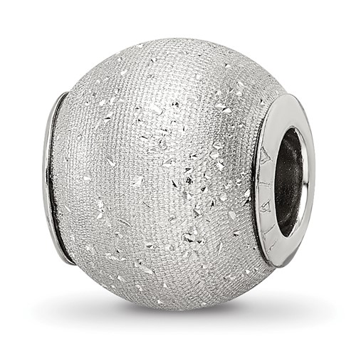 Sterling Silver Reflections Grey Laser Cut Bead