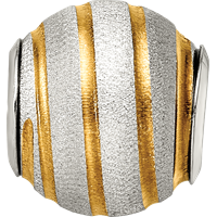 Sterling Silver Reflections Gold-plated Laser Cut Bead view 3