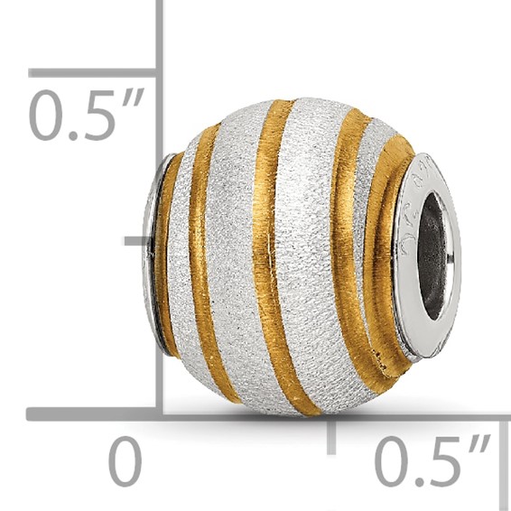 Sterling Silver Reflections Gold-plated Laser Cut Bead