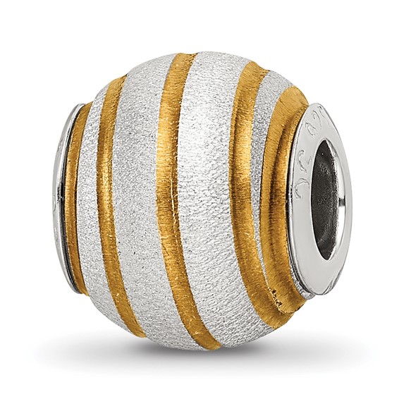 Sterling Silver Reflections Gold-plated Laser Cut Bead