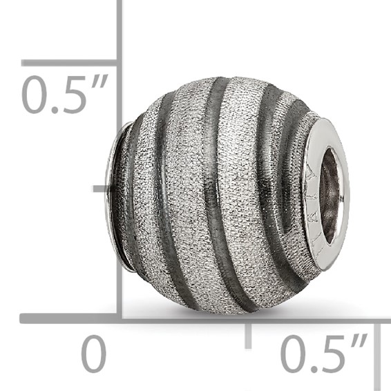 Sterling Silver Reflections Grey Laser Cut Bead