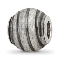 Sterling Silver Reflections Grey Laser Cut Bead view 1