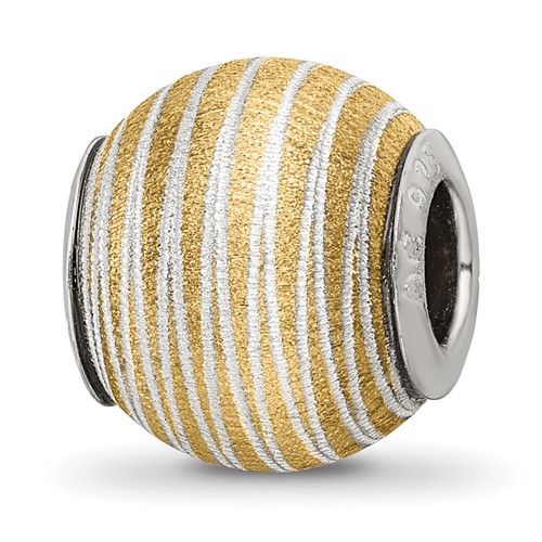 Sterling Silver Reflections Gold-plated Laser Cut Bead