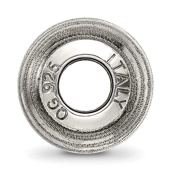 Sterling Silver Reflections Grey Laser Cut Bead