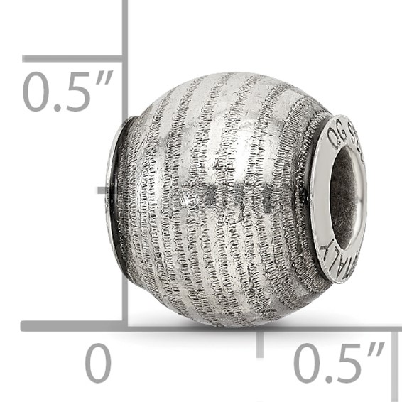 Sterling Silver Reflections Grey Laser Cut Bead