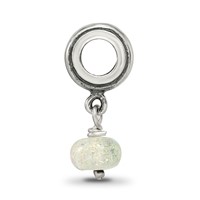 Sterling Silver Reflections Yellow Dichroic Glass Dangle Bead view 2