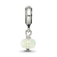 Sterling Silver Reflections Yellow Dichroic Glass Dangle Bead view 5