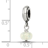 Sterling Silver Reflections Yellow Dichroic Glass Dangle Bead view 4