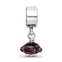 Sterling Silver Reflections Purple Dichroic Glass Dangle Bead view 5