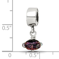 Sterling Silver Reflections Purple Dichroic Glass Dangle Bead view 4