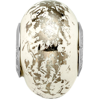 Sterling Silver Reflections White W Platinum Foil Ceramic Bead view 3