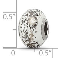 Sterling Silver Reflections White W Platinum Foil Ceramic Bead view 4