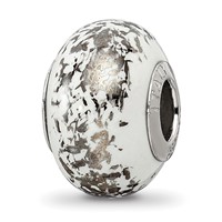 Sterling Silver Reflections White W Platinum Foil Ceramic Bead view 1