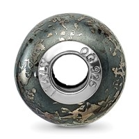 Sterling Silver Reflections Grey with Platinum Foil Ceramic Bead view 2