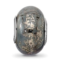 Sterling Silver Reflections Grey with Platinum Foil Ceramic Bead view 5