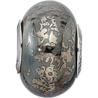 Sterling Silver Reflections Grey with Platinum Foil Ceramic Bead view 3
