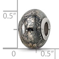 Sterling Silver Reflections Grey with Platinum Foil Ceramic Bead view 4