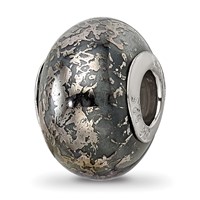 Sterling Silver Reflections Grey with Platinum Foil Ceramic Bead view 1