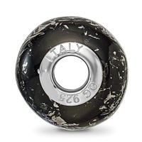 Sterling Silver Reflections Black with Platinum Foil Ceramic Bead view 2