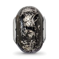 Sterling Silver Reflections Black with Platinum Foil Ceramic Bead view 5