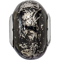 Sterling Silver Reflections Black with Platinum Foil Ceramic Bead view 3
