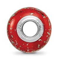 Sterling Silver Reflections Red with Platinum Foil Ceramic Bead view 2