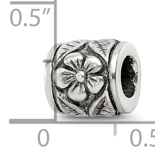 Silver Reflections Floral Bead QRS234