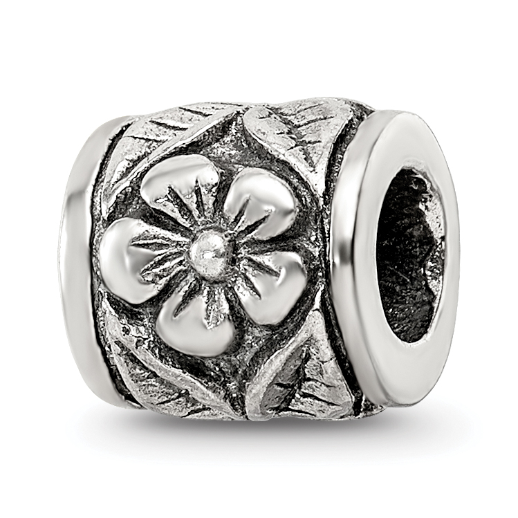 Silver Reflections Floral Bead QRS234
