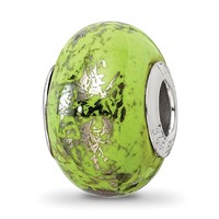 Sterling Silver Reflections Green with Platinum Foil Ceramic Bead view 1