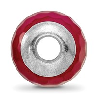 Sterling Silver Reflections Fuchsia Cracked Agate with Shell Stone Bead view 2