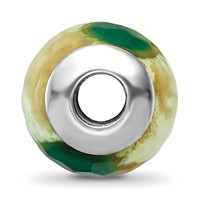 Sterling Silver Reflections Green Cracked Agate with Shell Stone Bead view 2
