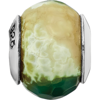 Sterling Silver Reflections Green Cracked Agate with Shell Stone Bead view 3
