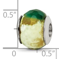 Sterling Silver Reflections Green Cracked Agate with Shell Stone Bead view 4