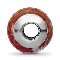 Sterling Silver Reflections Red Cracked Agate with Shell Stone Bead view 2