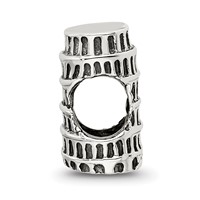 Sterling Silver Reflections Leaning Tower of Pisa Bead view 2