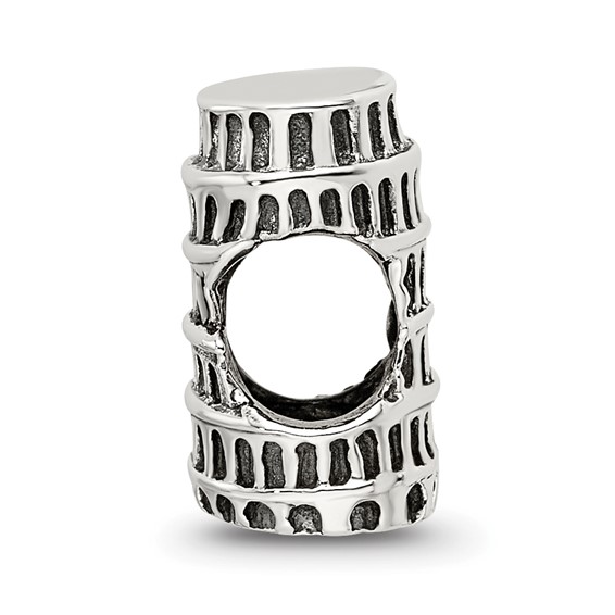 Sterling Silver Reflections Leaning Tower of Pisa Bead