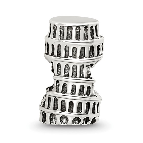 Sterling Silver Reflections Leaning Tower of Pisa Bead