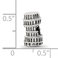Sterling Silver Reflections Leaning Tower of Pisa Bead view 3