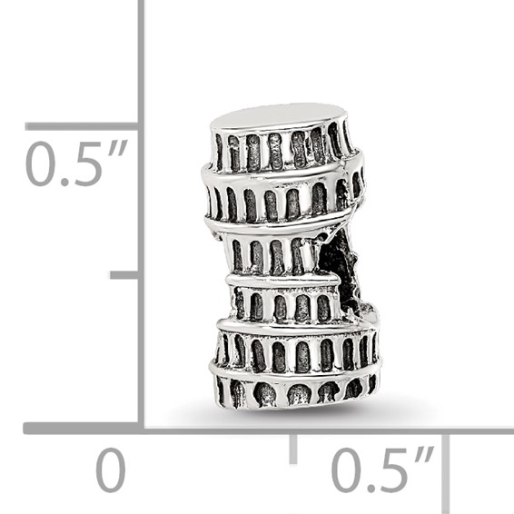 Sterling Silver Reflections Leaning Tower of Pisa Bead
