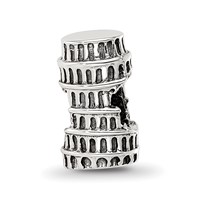 Sterling Silver Reflections Leaning Tower of Pisa Bead view 1