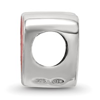 Sterling Silver Red Enameled Heart Reflections Bead view 2