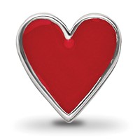 Sterling Silver Red Enameled Heart Reflections Bead view 3