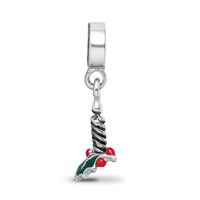 Sterling Silver Reflections Candle with Holly Leaf Dangle Bead view 4