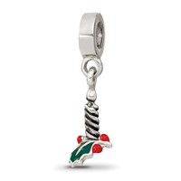 Sterling Silver Reflections Candle with Holly Leaf Dangle Bead view 1