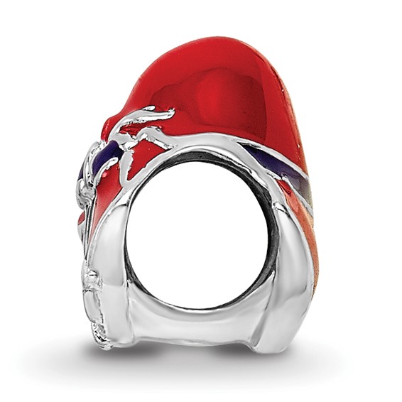 Sterling Silver Reflections Enameled Red Hat Society Bead